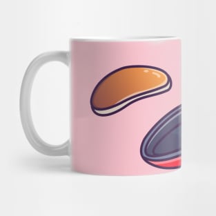 Pancake Floating With Pan Cartoon Mug